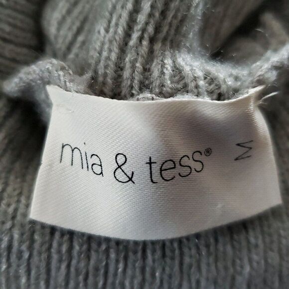 Cable Knit Turtleneck Sweater Dress M Below Knee Heather Gray Soft Girl Mia Tess - Picture 5 of 7